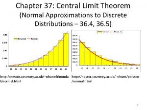 Chapter 37 Central Limit Theorem Normal Approximations to