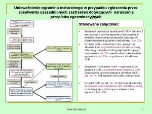 Uniewanienie egzaminu maturalnego w przypadku zgoszenia przez absolwenta