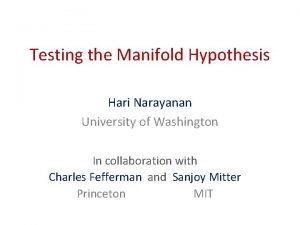 Manifold hypothesis