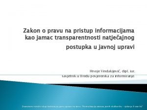 Zakon o pravu na pristup informacijama kao jamac