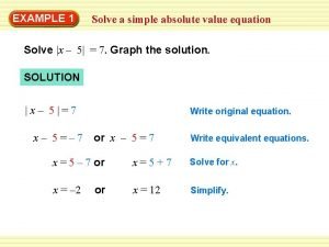 Absolute value equations