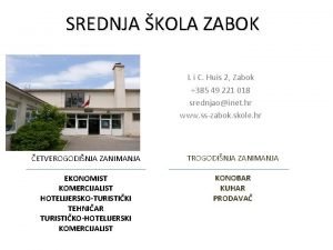 Srednja škola zabok zanimanja