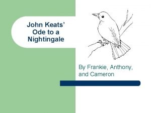 Ode to a nightingale literary devices