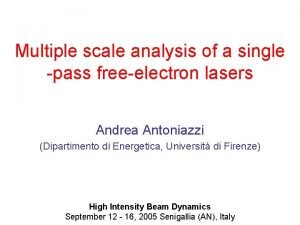 Multiple scale analysis