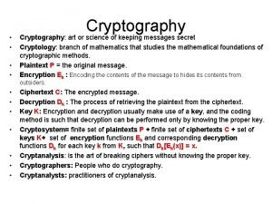 Cryptology an introduction to the art and science