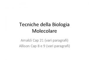 Biologia molecolare amaldi