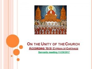 Cyprian on the unity of the church