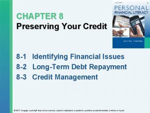 Chapter 8 preserving your credit