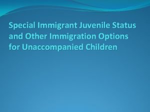 Special Immigrant Juvenile Status and Other Immigration Options