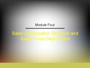 Sales force structure method