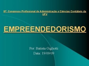 III Congresso Profissional de Administrao e Cincias Contbeis