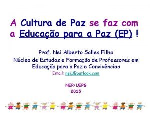 Cultura de paz nas escolas slides