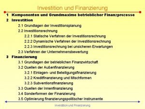 Innenfinanzierung