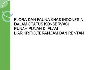 Flora dan fauna khas indonesia