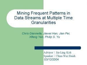 Mining Frequent Patterns in Data Streams at Multiple