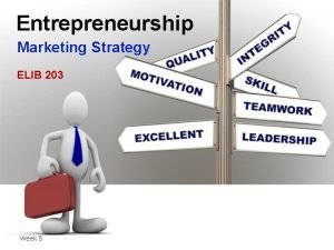 Entrepreneurship Marketing Strategy ELIB 203 Week 5 Marketing