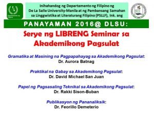 Praktikal na Gabay sa Akademikong Pagsulat David Michael