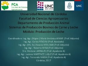 Universidad Nacional de Crdoba Facultad de Ciencias Agropecuarias