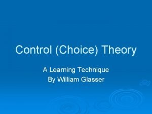 William glasser control theory