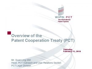 The International Patent System Overview of the Patent