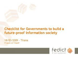 Checklist for Governments to build a futureproof information