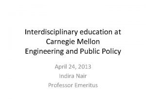 Carnegie mellon interdisciplinary