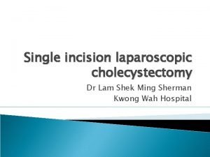 Single incision laparoscopic cholecystectomy Dr Lam Shek Ming