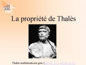 La Gomtrie Autrement La proprit de Thals mathmaticien