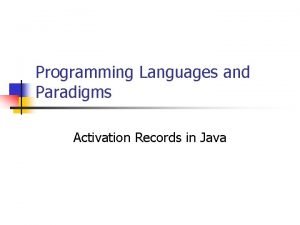 Activation record in java