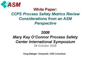 Ccps process safety metrics