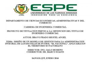 DEPARTAMENTO DE CIENCIAS ECONMICAS ADMINISTRATIVAS Y DEL COMERCIO