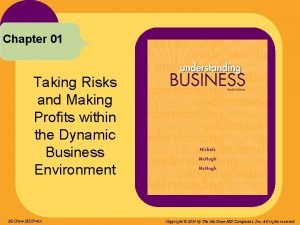 Chapter 01 Taking Risks and Making Profits within