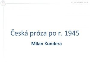 VY32INOVACE31 19 esk prza po r 1945 Milan