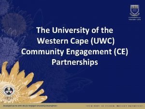 The University of the Western Cape UWC Community