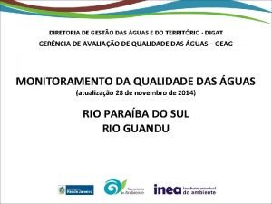 DIRETORIA DE GESTO DAS GUAS E DO TERRITRIO