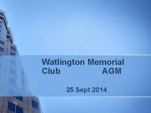 Watlington Memorial Club AGM 25 Sept 2014 Committee