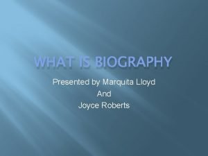 What is biography