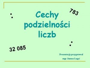 Cechy podzielnosci