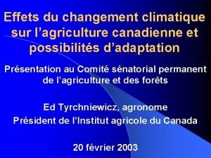 Effets du changement climatique sur lagriculture canadienne et