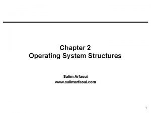 Chapter 2 Operating System Structures Salim Arfaoui www