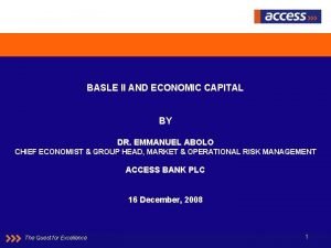 Regulatory capital vs economic capital