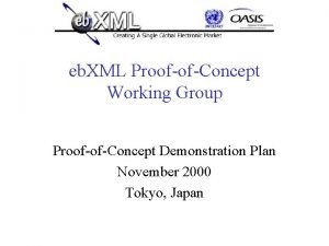 eb XML ProofofConcept Working Group ProofofConcept Demonstration Plan