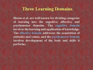 3 domains of learning