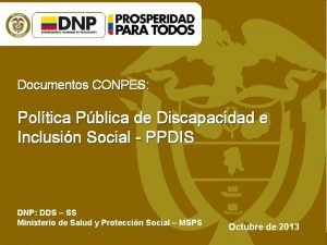 Documentos CONPES Poltica Pblica de Discapacidad e Inclusin