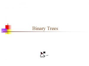Binary Trees Tree Definition n A tree data