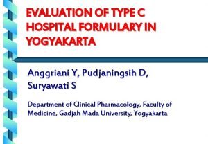 Hospital formulary