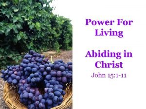 Power For Living Abiding in Christ John 15