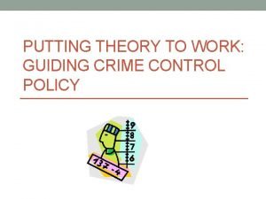Crime control policies