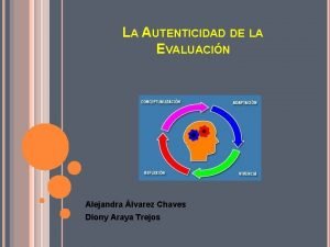 LA AUTENTICIDAD DE LA EVALUACIN Alejandra lvarez Chaves