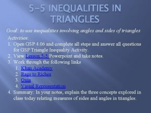 5-5 inequalities in triangles